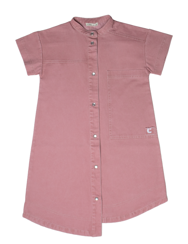 Crew Kids Utility Shirt Dress in Pink