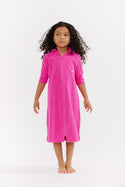 Crew Kids Pink Terry Pattern Maxi Dress with Hood