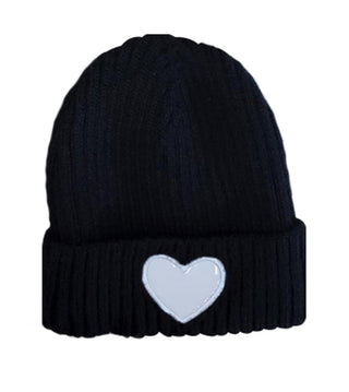 Dacee Black Hat with Ivory Leather Heart