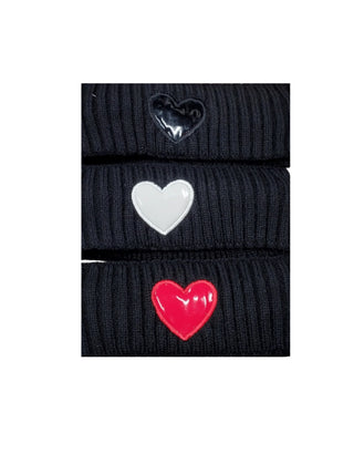 Dacee Black Earwarmer with Red Leather Heart