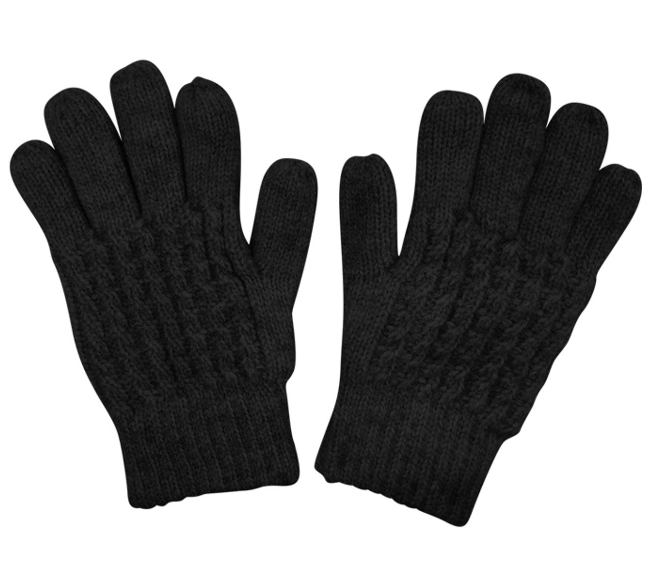 Dacee Black Solid Cable Gloves Sugar and Spice Children's Boutique