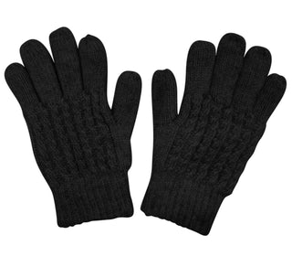 Dacee Black Solid Cable Gloves