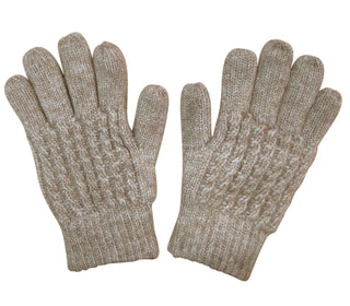 Dacee Oatmeal Solid Cable Gloves