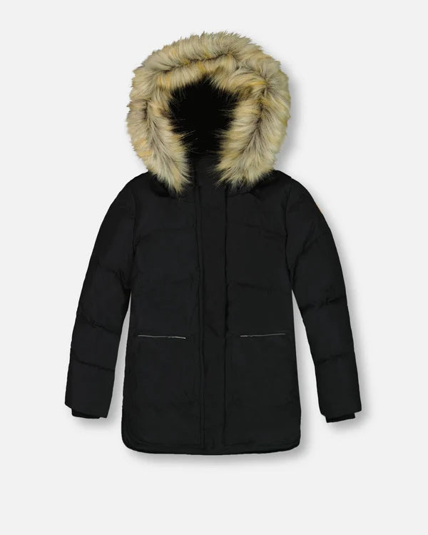 Deux par Deux Long Black Puffy Coat