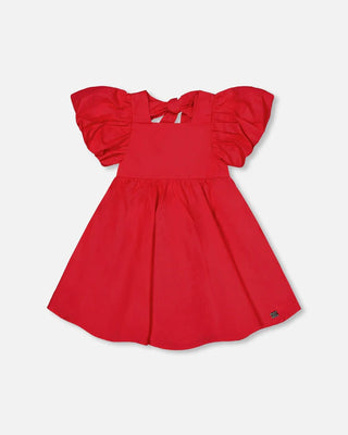 Deux par Deux Dress With Bubble Sleeves True Red
