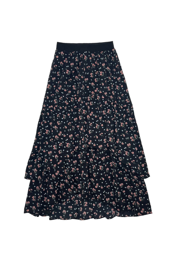 Elle Oh Elle Layered Skirt in Pink Flowers