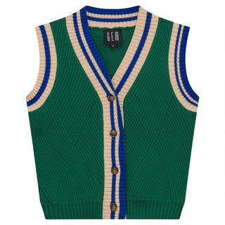 GEM Green/Cobalt/Chalk Geo Knit Vest