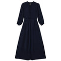 GEM Navy Smocked Button Down Dress