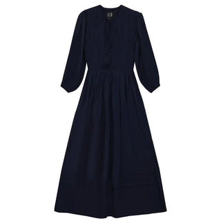 GEM Navy Smocked Button Down Dress