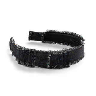 Halo Black Sweetie Linen Fringe Headband