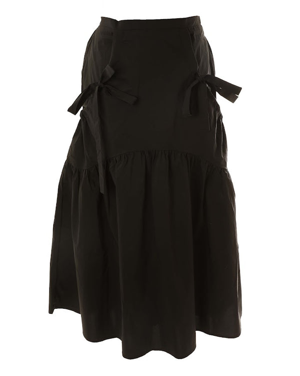 HEV Black Bow Detail Taffeta Skirt