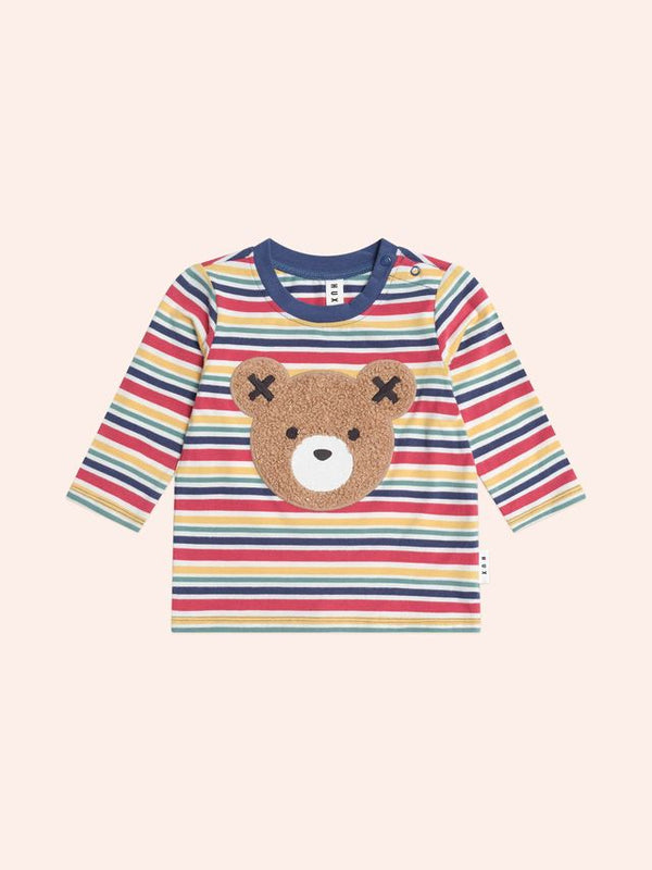 Hux Furry Huxbear Long Sleeve Top Vintage Stripe in Multi