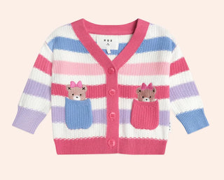 Hux Peekaboo Huxette Knit Cardi in Multi