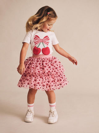 Hux Cherry Pie Tulle Skirt in Apricot