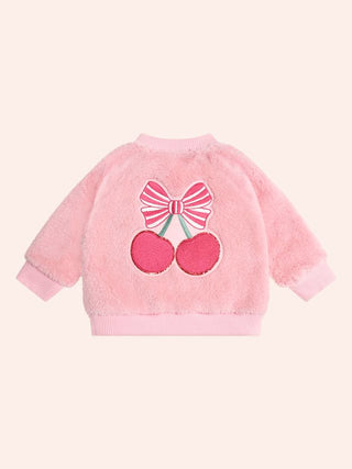 Hux Cherry Pie Fur Jacket in Apricot
