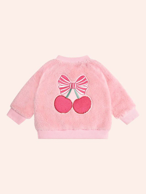 Hux Cherry Pie Fur Jacket in Apricot