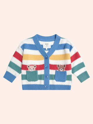 Hux Peekaboo Stripe Knit Cardi