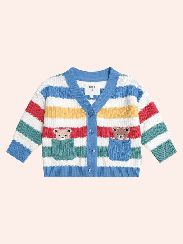 Hux Peekaboo Stripe Knit Cardi