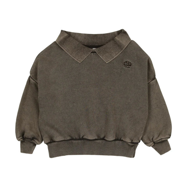 Kin and Kin Taupe Washed Polo Sweatshirt