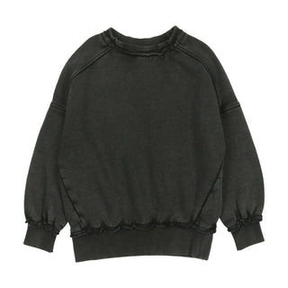 Kin and Kin Black Denim Washed French Terry Sweatshirt