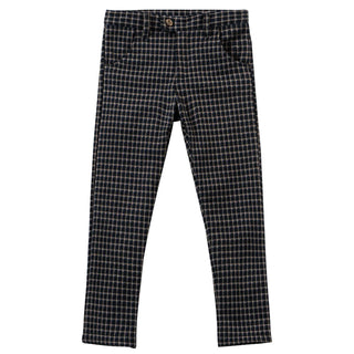 Klai Blue Plaid Stretch Pants