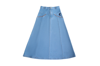 Crew Kids Light Blue Denim Stitched Maxi Skirt
