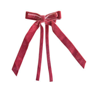 Knot Blush Velvet Trim Bow