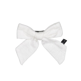 Knot White Vintage Tee Bow Clip