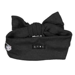 KNOT Black Knitted Bow Headwrap