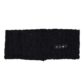 KNOT Black Floral Knit Headwrap