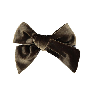 Knot Olive Velveteen Bow