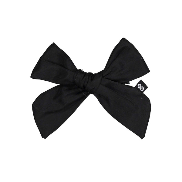 Knot Black Satin Petite Bow