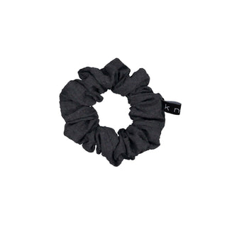 Knot Seersucker Petite Scrunchie Black