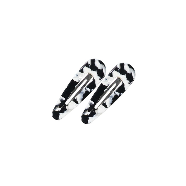 Knot Black Marbleized Clip Set