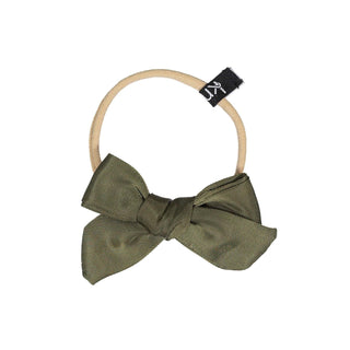 Knot Olive Satin Bow Band