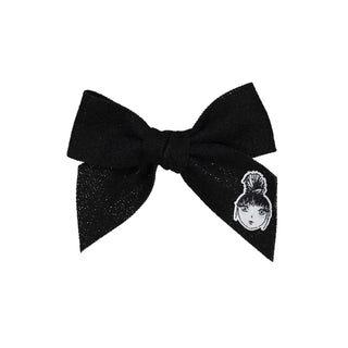 KNOT Black Wool Bow Clip