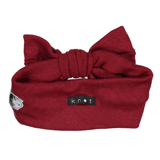 KNOT Red Knitted Bow Headwrap