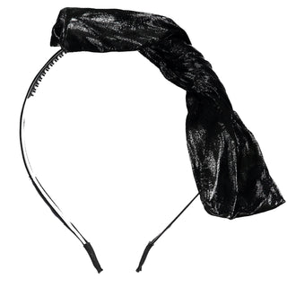 KNOT Black Leathered Bow Headband