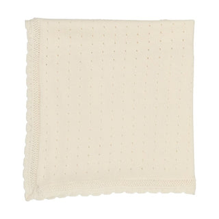 Lilette Cream Dotted Open Knit Blanket