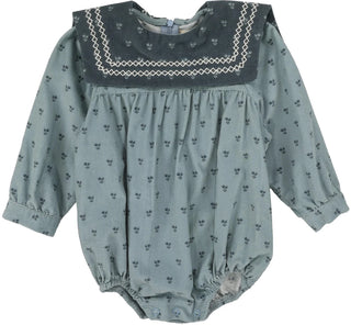 Analogie Primrose Romper in Dusty Blue