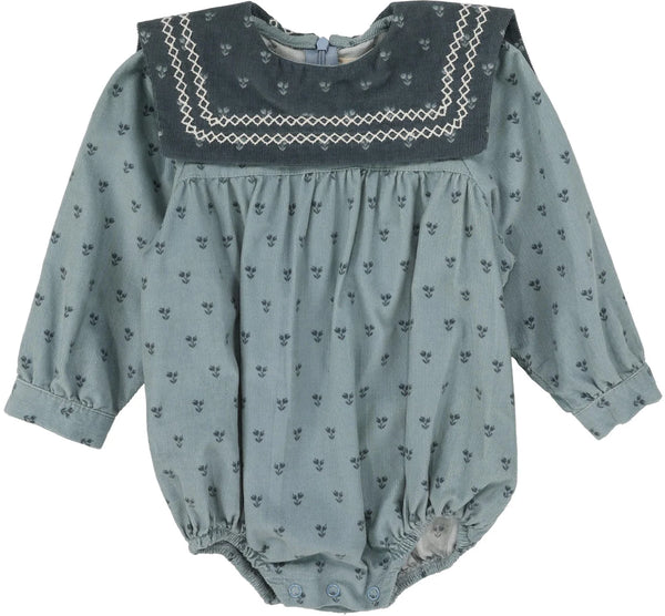 Analogie Primrose Romper in Dusty Blue