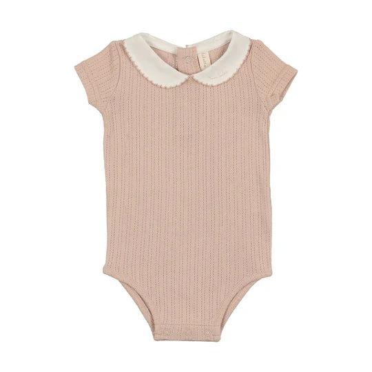 Lilette Edged Collar Onesie in blush