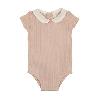 Lilette Edged Collar Onesie in blush