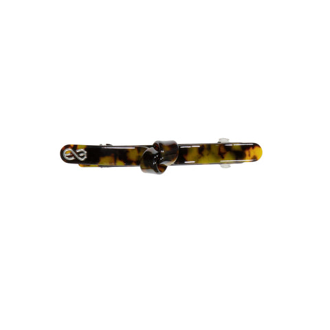 Knot Tortoise Barrette Amber