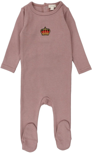 Lil Legs Mauve Crown Footie