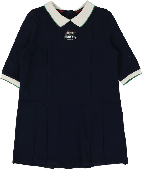 Analogie Pique LS Dress in Navy