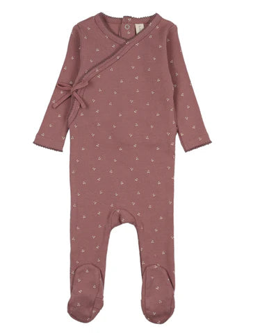 Lilette Cherry Scallop Footie in Mauve