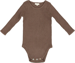 Lil Legs Brown Knit Crewneck Onesie