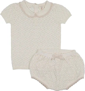 Analogie Girls Knit Set in Cream