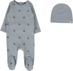 Lil Legs Common Folk Boys Footie Set in Blue